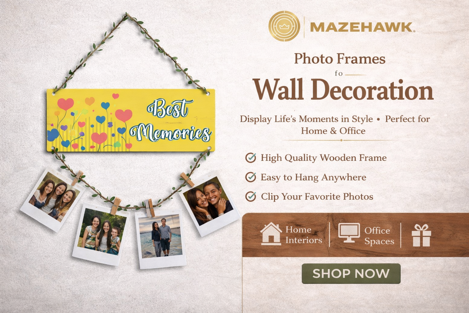 Wall Decoration for Photos & Memories - MazeHawk