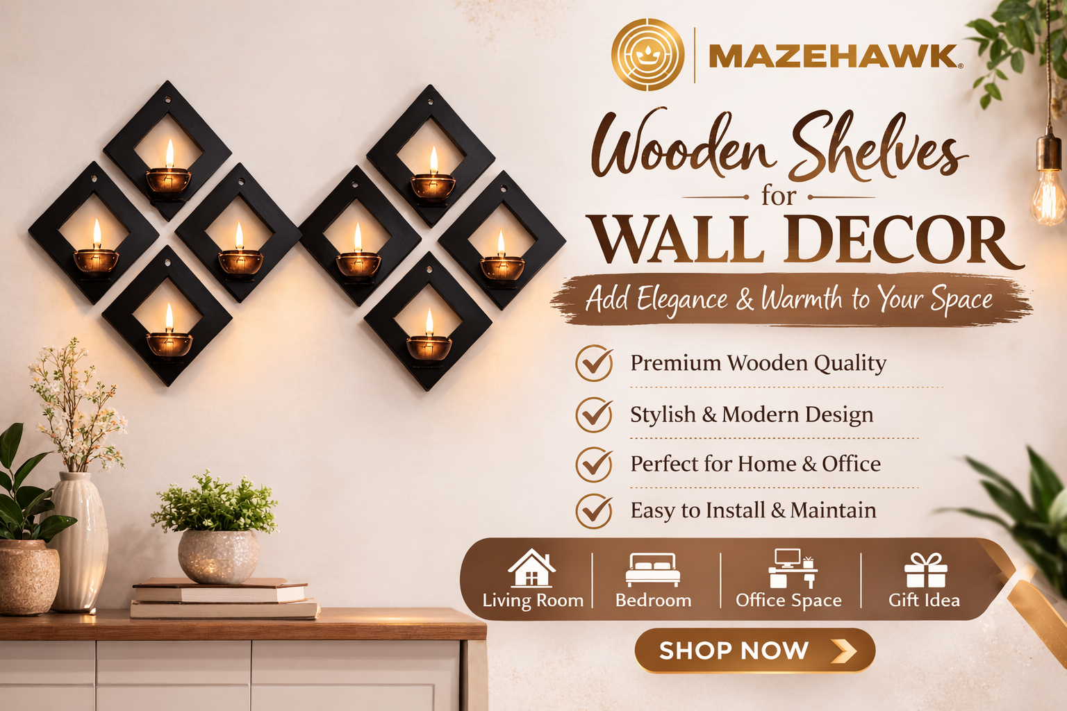 Wooden Shelves for Wall Decor - MazeHawk