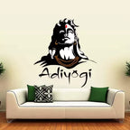 Adiyogi Lord Shiva Wall Decal Peel and Stick Sticker Modern Mahadev Wall Art for Puja Room and Yoga Studio
