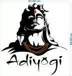Adiyogi Lord Shiva Wall Decal Peel and Stick Sticker Modern Mahadev Wall Art for Puja Room and Yoga Studio