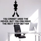 Chess King and Pawn Motivational Wall Decal Peel and Stick Sticker Inspirational Strategy Quote for Office and Study Room Wall Art