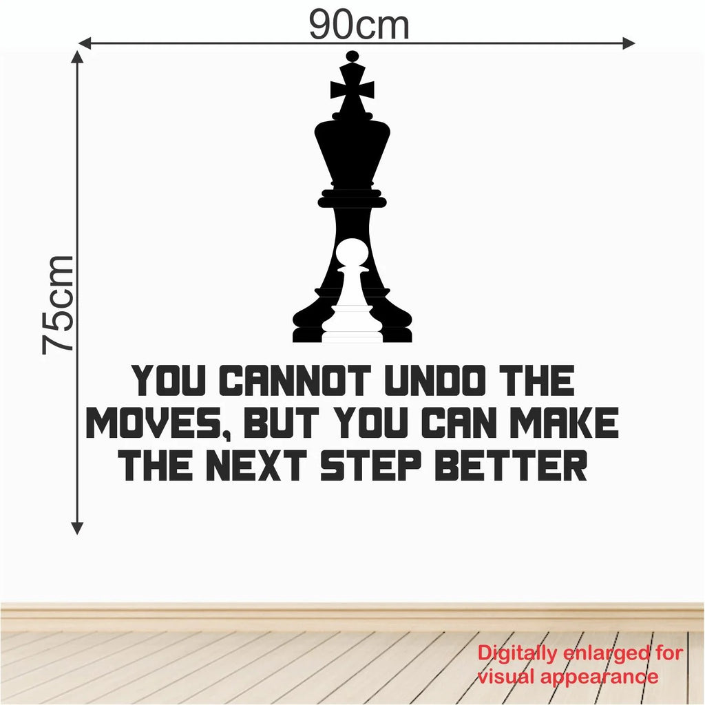 Chess King and Pawn Motivational Wall Decal Peel and Stick Sticker Inspirational Strategy Quote for Office and Study Room Wall Art