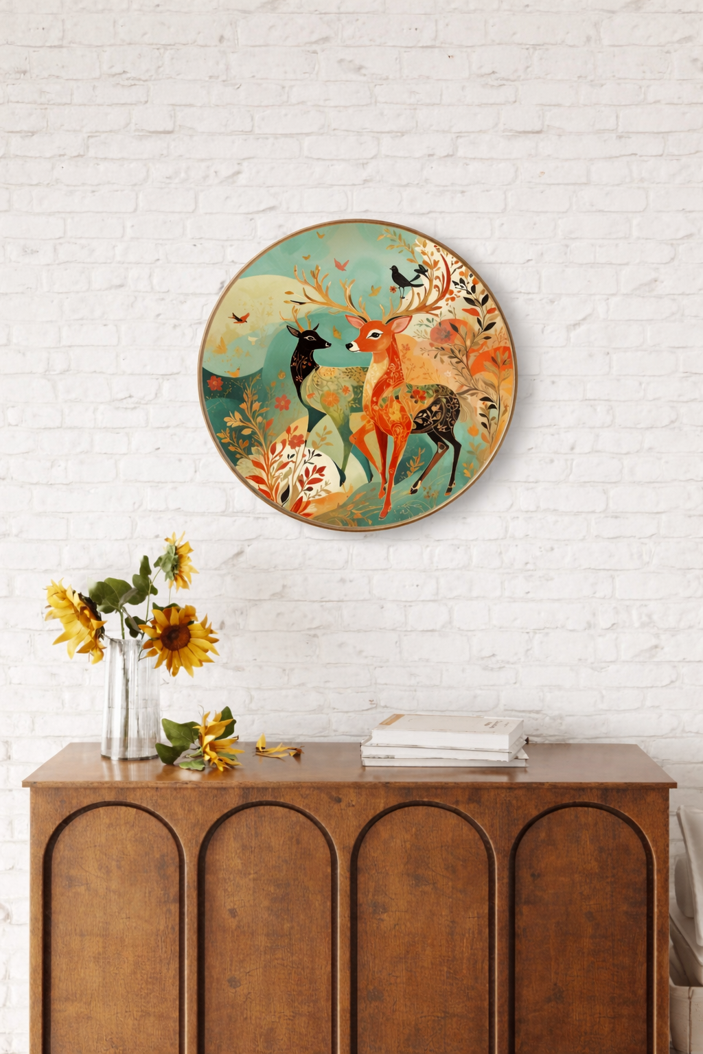 Abstract wall decor angled view