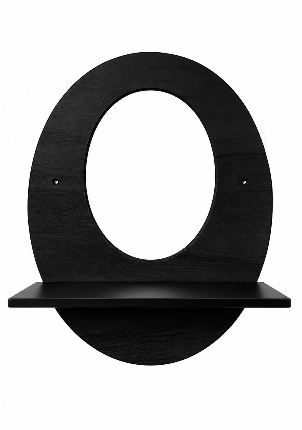 Wooden Wall Shelf Hanging Shelves Oval Shape For Wall Art Home & Office Decor Engineered Wood (Black)
