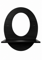 Wooden Wall Shelf Hanging Shelves Oval Shape For Wall Art Home & Office Decor Engineered Wood (Black)