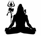Lord Shiva Mahadev Silhouette Wall Sticker for Home and Pooja Room Decor Spiritual Seated Meditation Decal with Trishula and Damru for Positive Energy