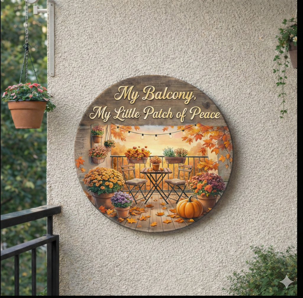 Floral Balcony wall decor closeup detail