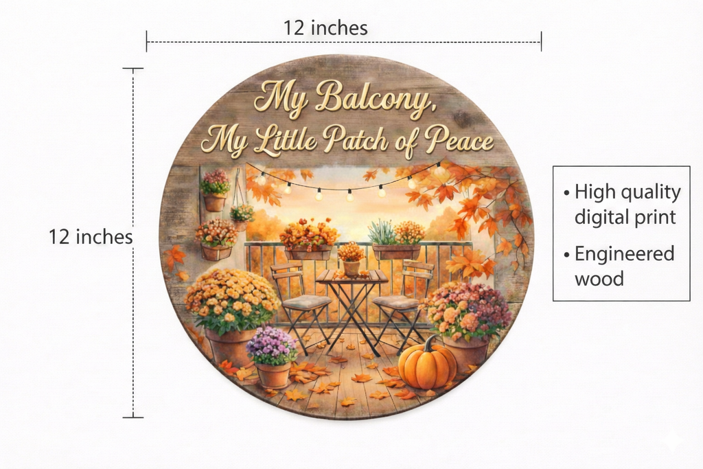 Floral Balcony wall decor size reference