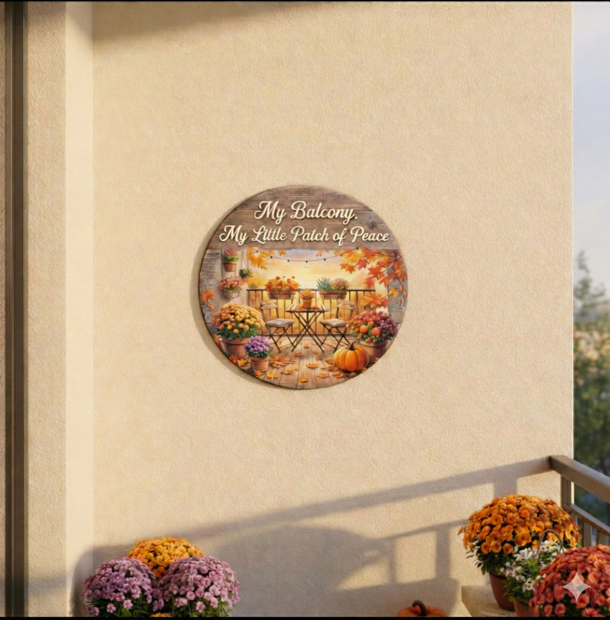 Floral Balcony wall decor displayed in Balcony