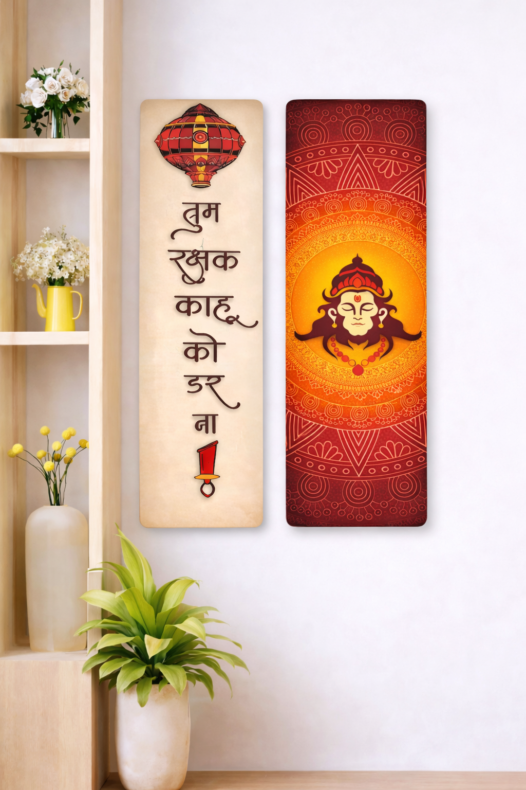 Hanuman wall decor angled view