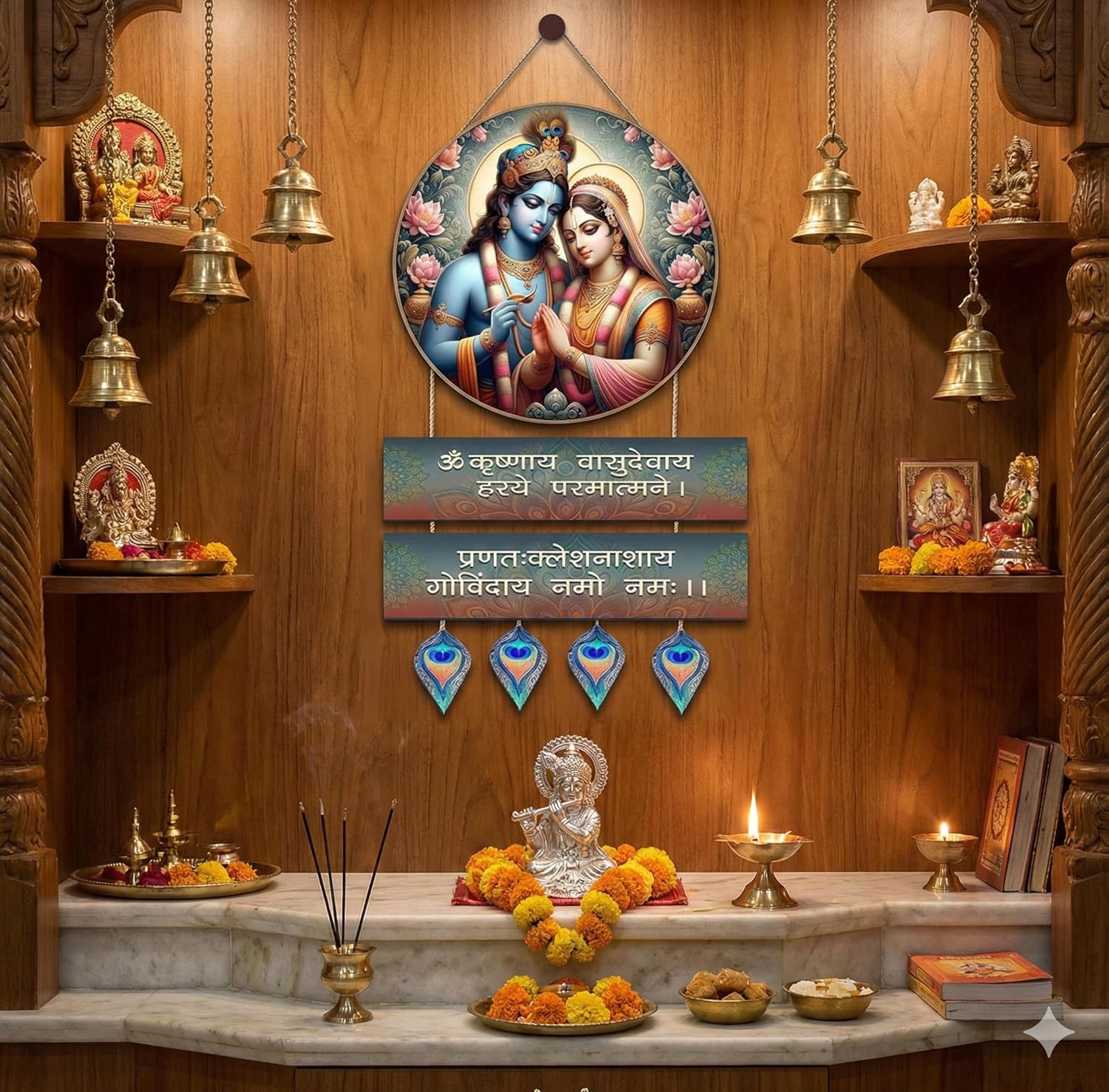 Krishna wall Decor wall decor displayed in Pooja Room