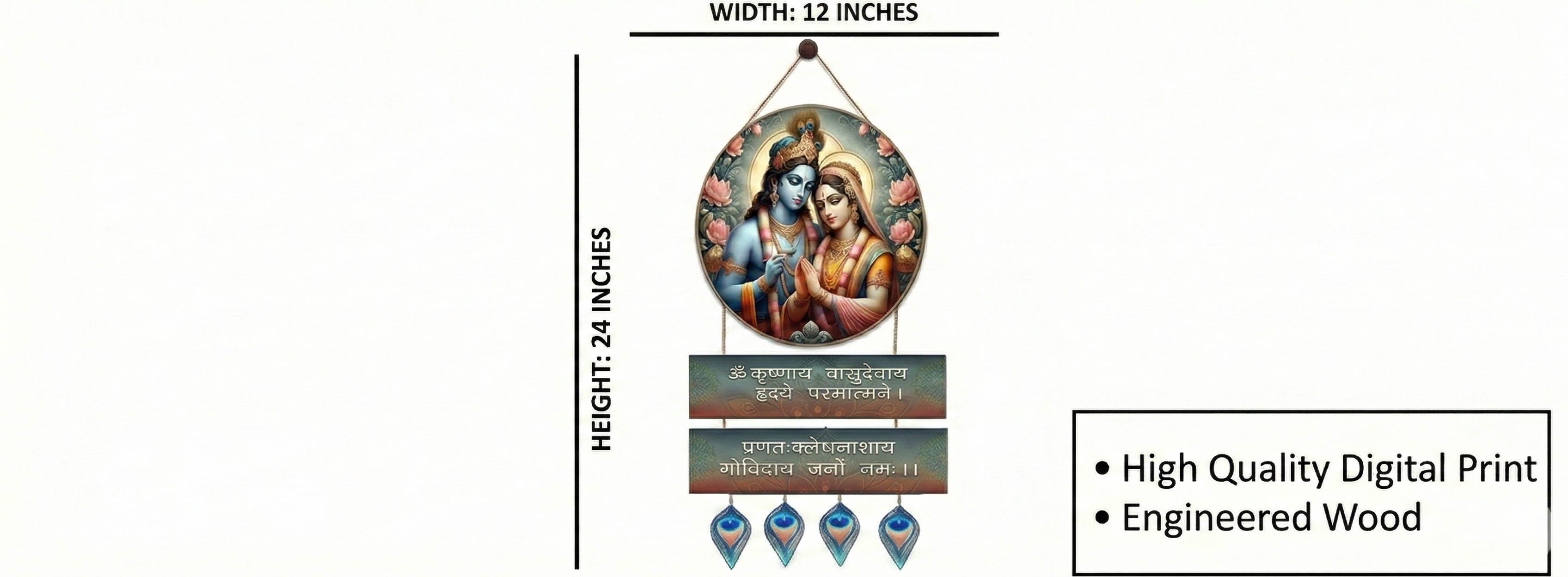 Krishna wall Decor wall decor 24x12 Multi colour