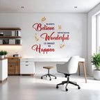 Something Wonderful is About to Happen - Inspirational Motivational Quotes Wall Sticker (Vinyl, Multicolour) (Large - 110 x 110 cm)