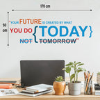 Your Future is Created Today Motivational Wall Decal Peel and Stick Inspirational Office Quote Vinyl Sticker for Study and Workspace Decor