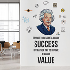Albert Einstein Motivational Wall Decal Peel and Stick Sticker Inspirational Science Quote for Office and Study Room Wall Art