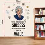Albert Einstein Motivational Wall Decal Peel and Stick Sticker Inspirational Science Quote for Office and Study Room Wall Art
