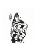 Lord Shiva Standing Silhouette Wall Sticker - Black Mahadev Art Decal (56 cm) Premium Minimalist Spiritual Wall Decor for Living Room, Gym, and Office