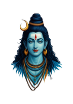 Divine Lord Shiva Portrait Wall Sticker - Calm Mahadev Spiritual Face Decal (55 cm x 36 cm) Premium High-Definition Vinyl Art for Living Room, Pooja Room, and Meditation Space