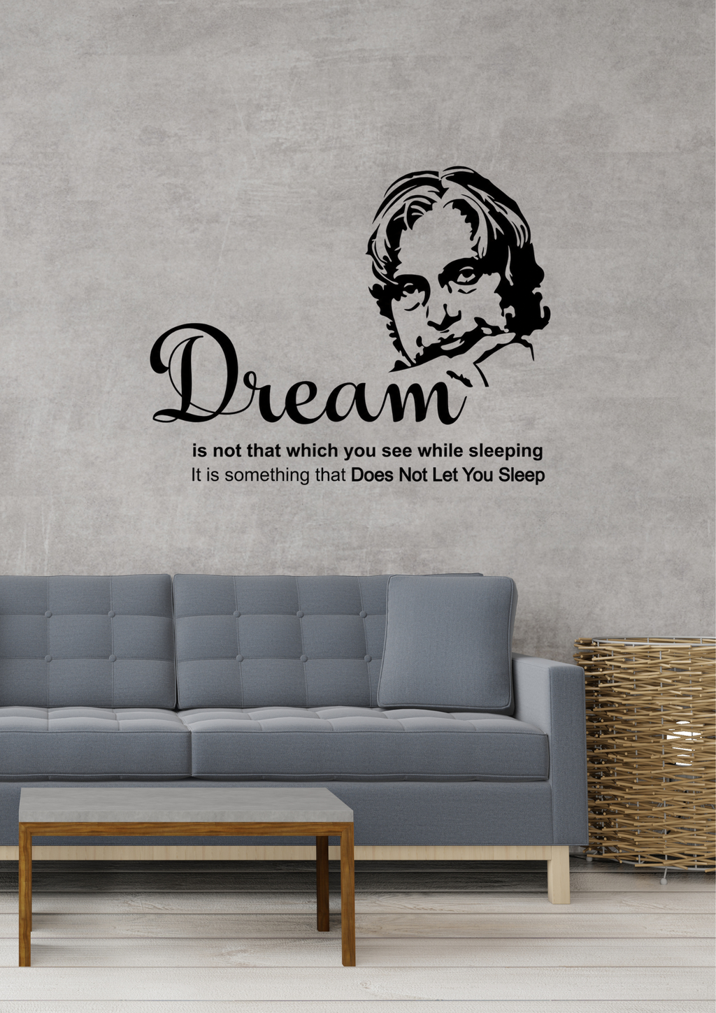 Dr. A.P.J. Abdul Kalam Inspirational Quote Wall Sticker - "Dreams That Don’t Let You Sleep" Premium Vinyl Wall Decal for Office, Study Room, and Student Motivation