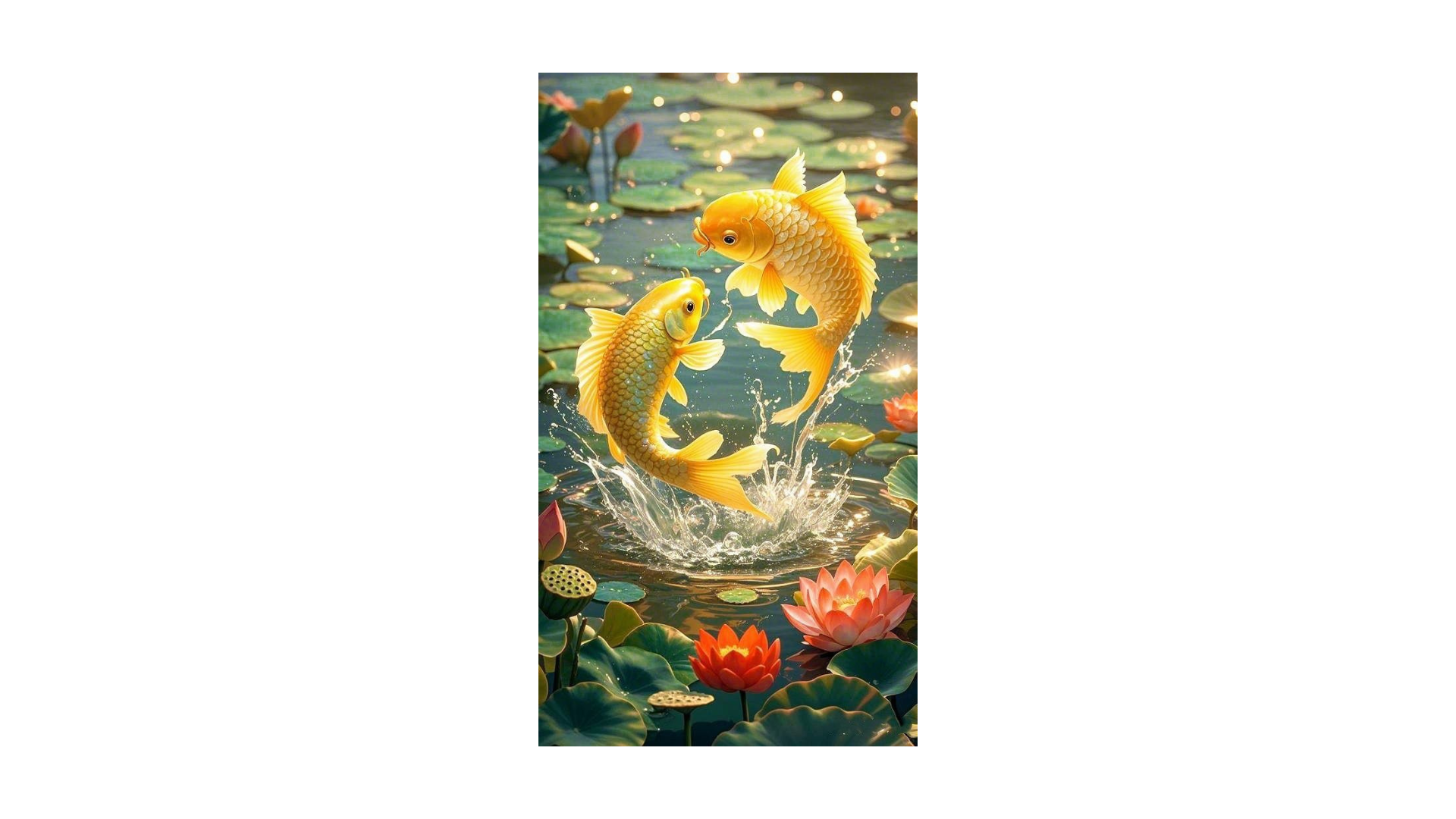 Prosperity Golden Koi Fish Wall Decor | 12x 9 Inches | For Living Room/Bedroom/Office