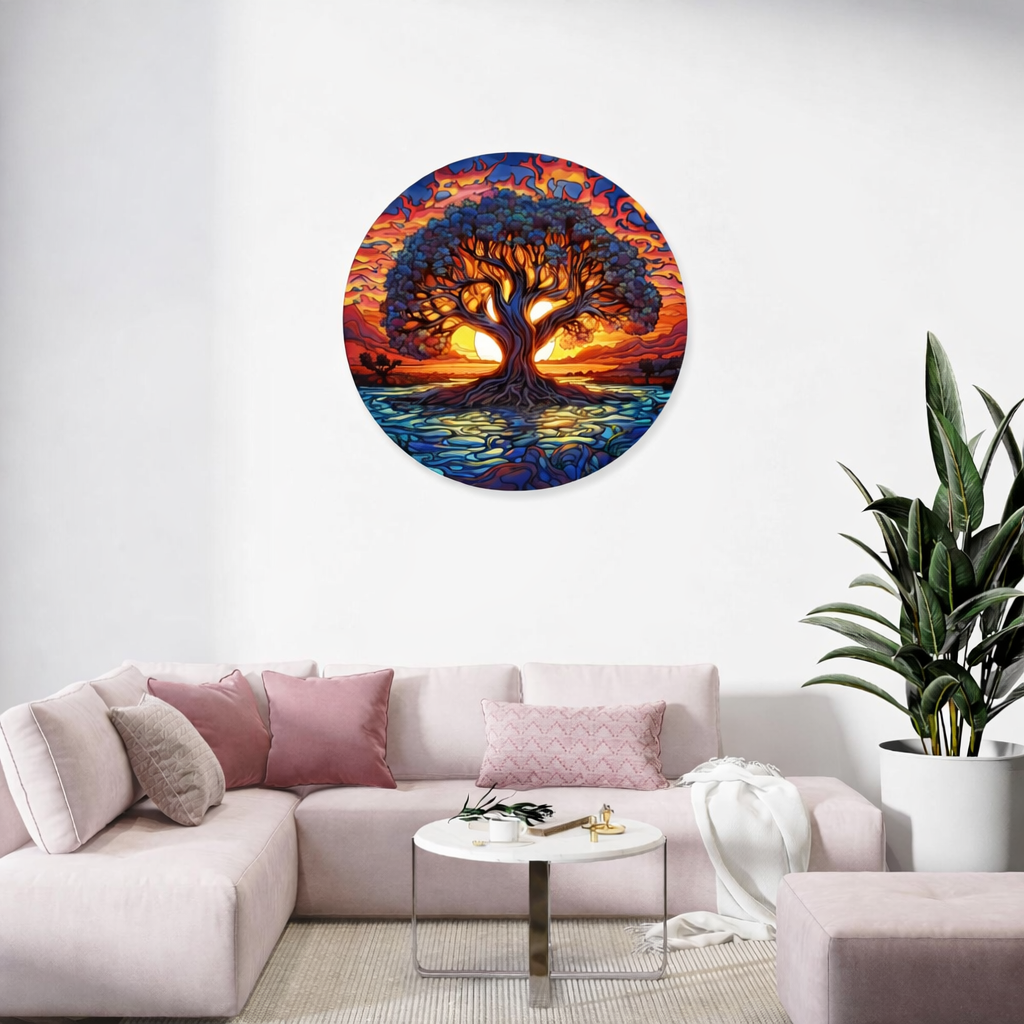 Abstract wall decor angled view