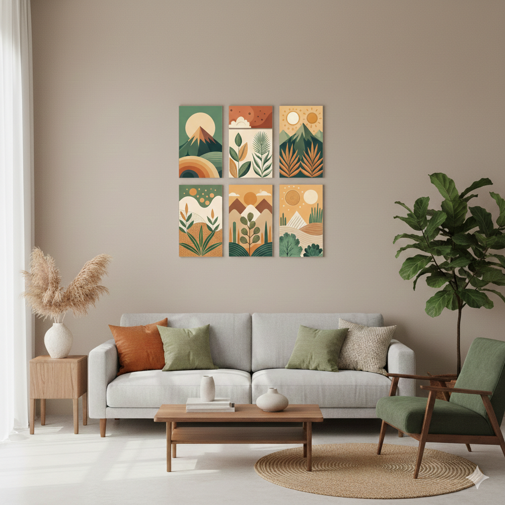 Abstract wall decor displayed in Living room 