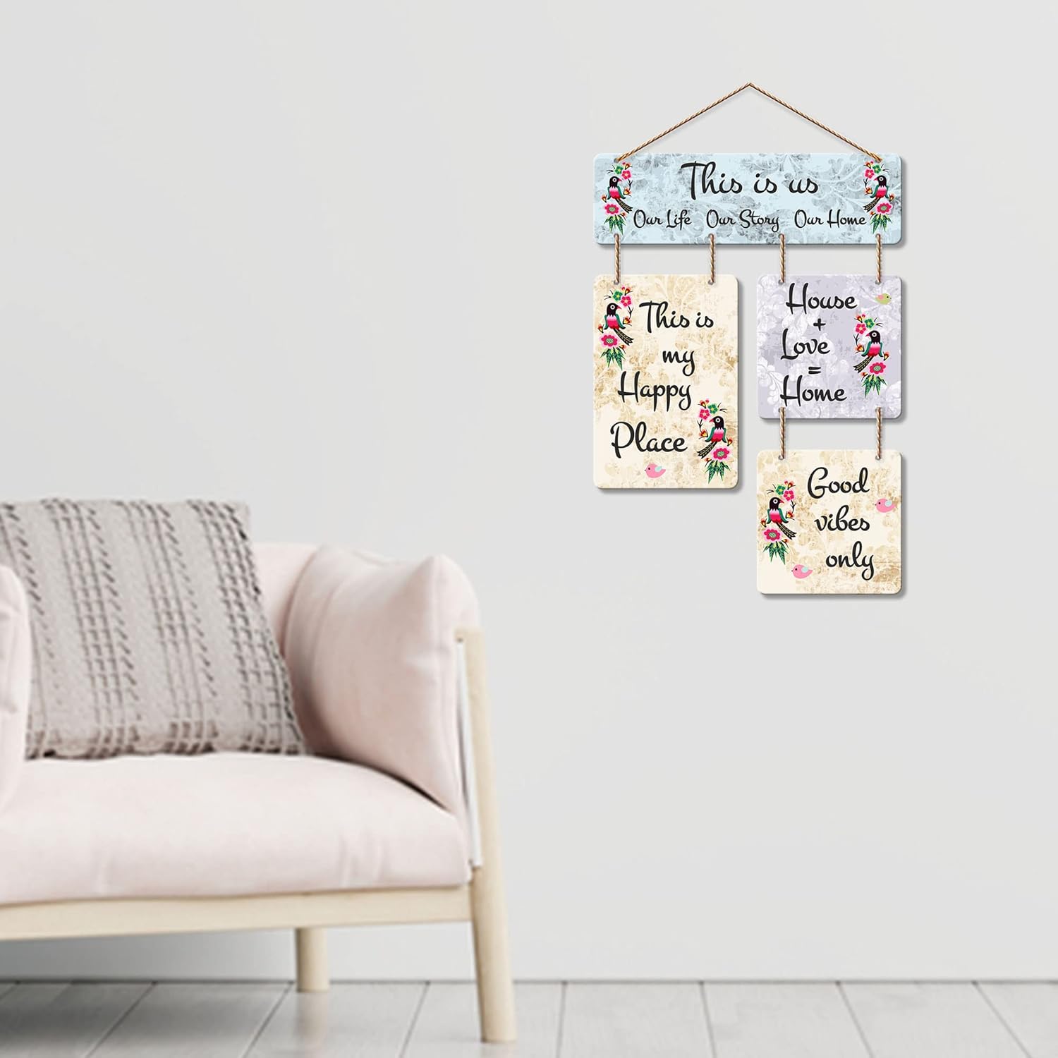 Entrance wall decor angled view