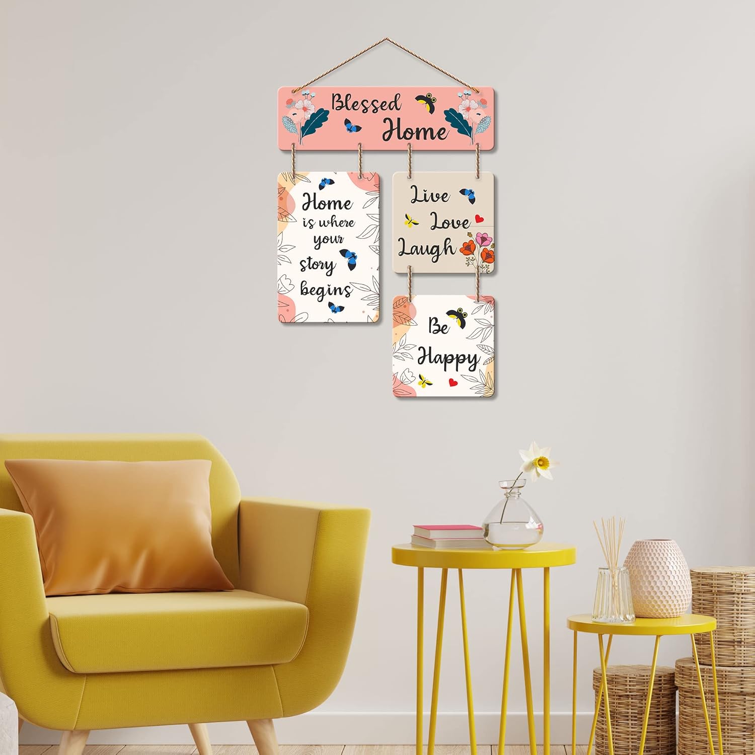 Entrance wall decor angled view