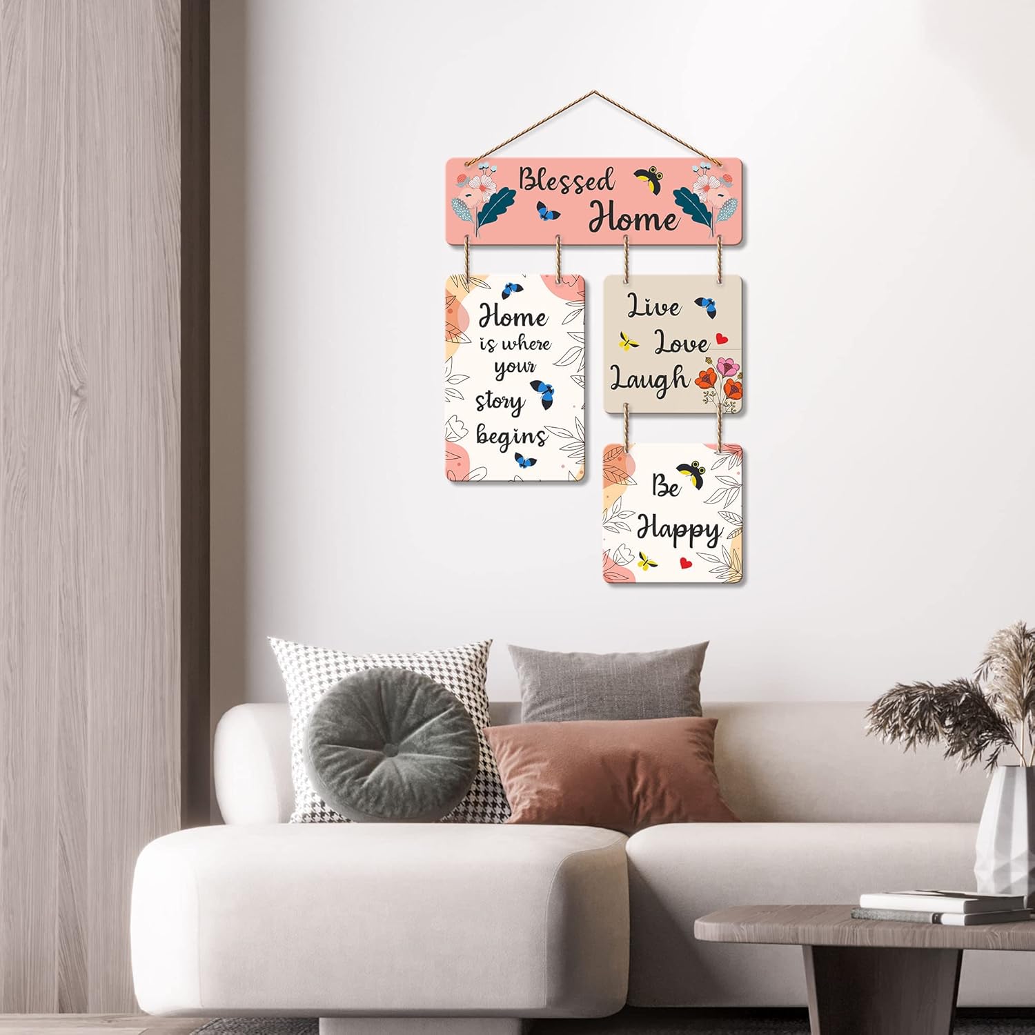 Entrance wall decor closeup detail