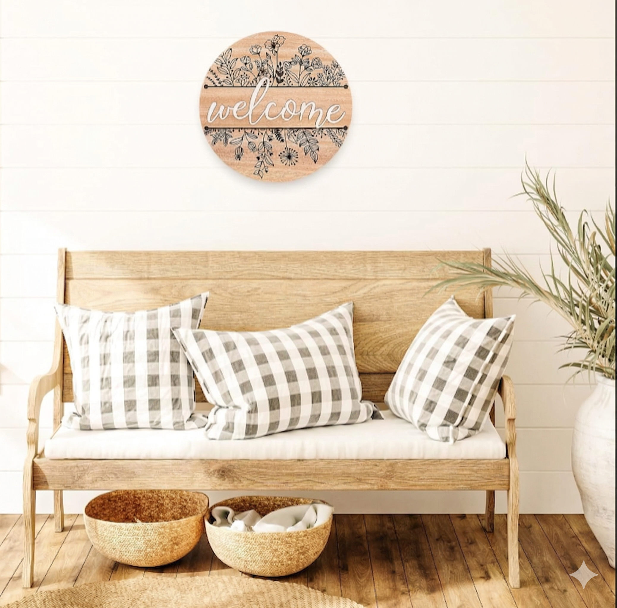 Entrance wall decor closeup detail