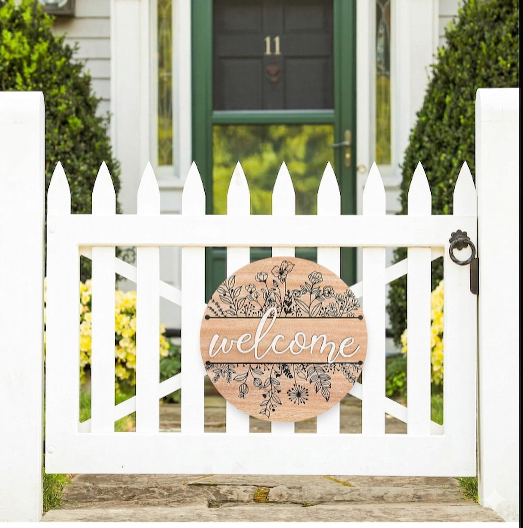 Entrance wall decor closeup detail