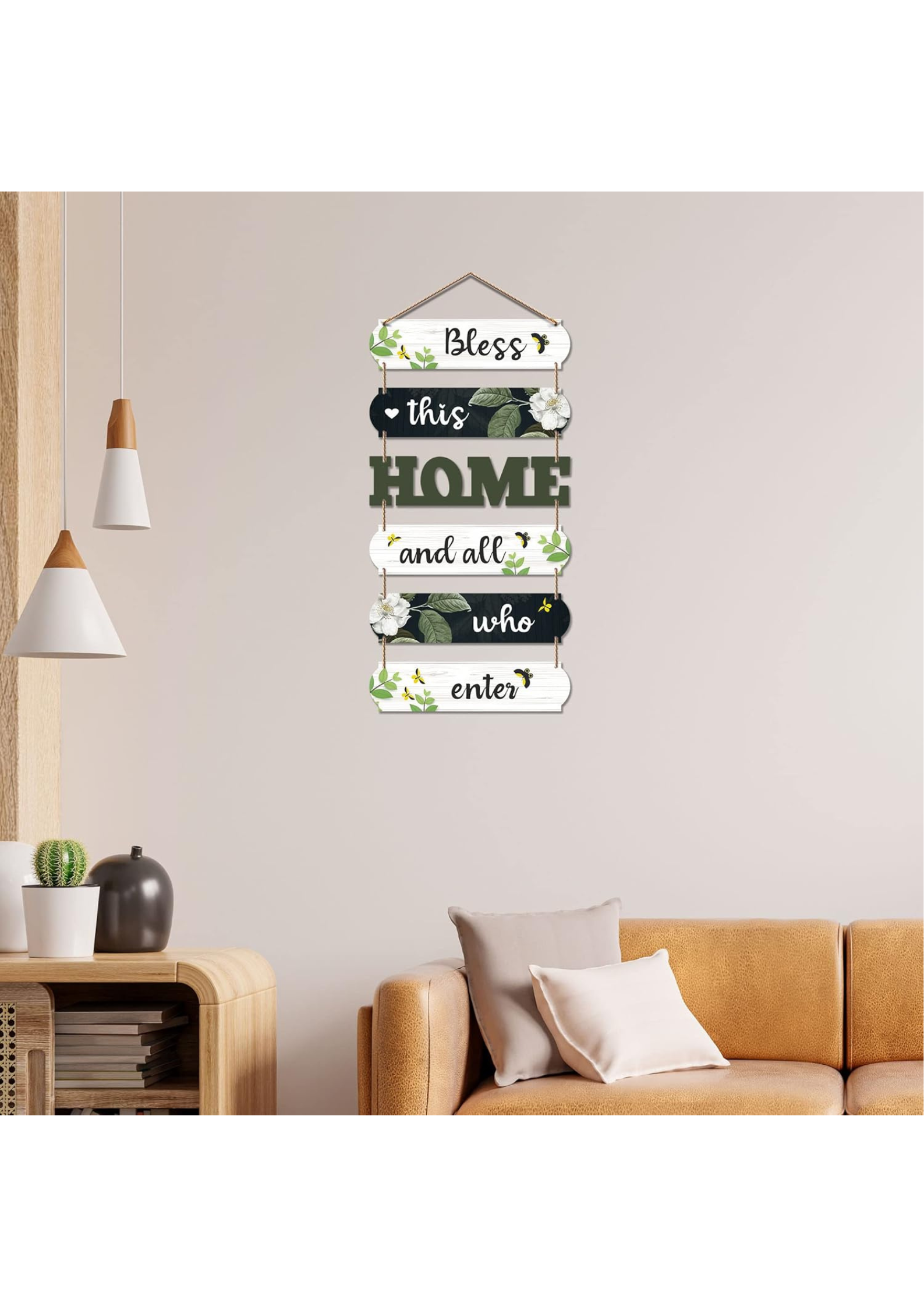 Entrance wall decor angled view