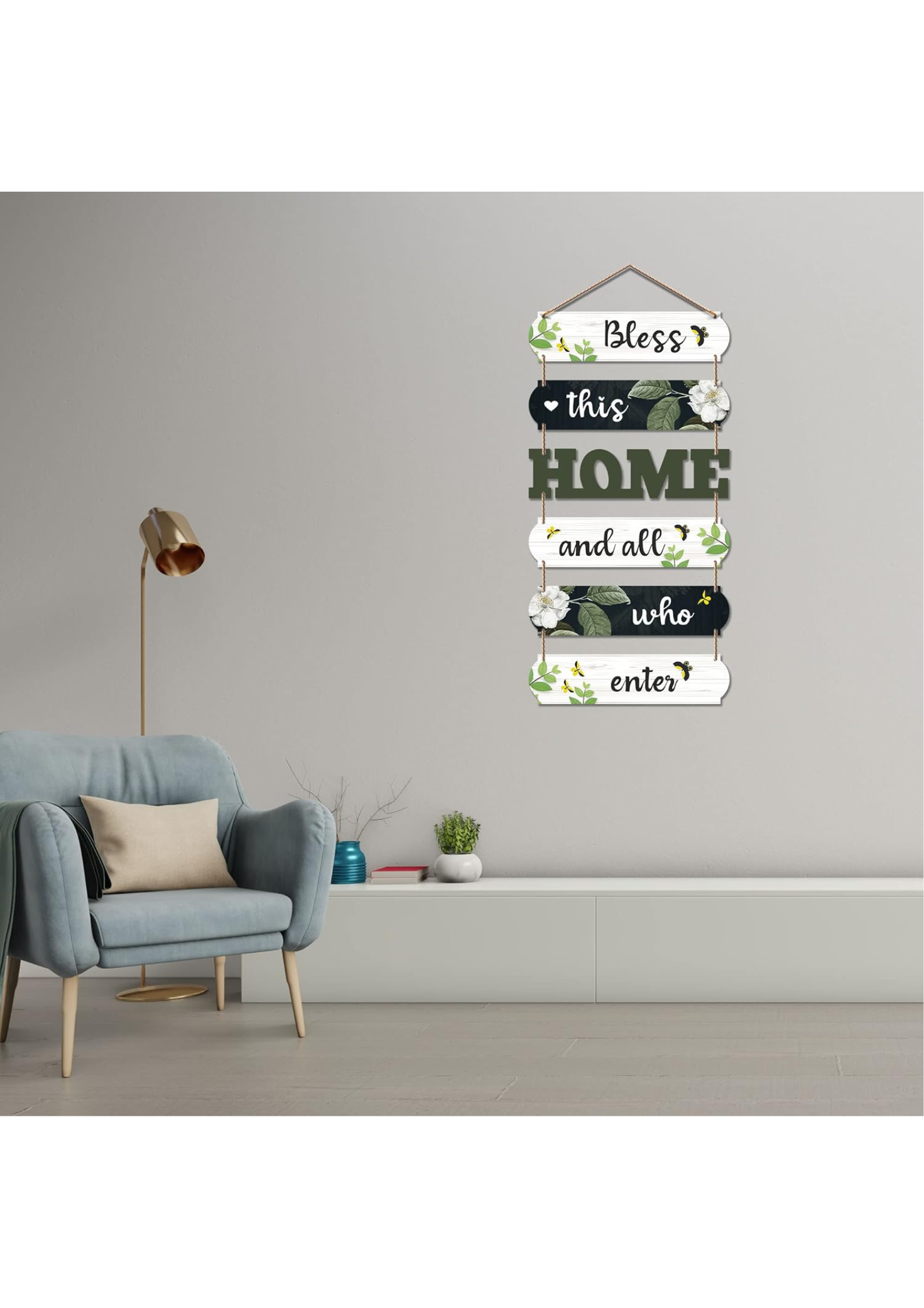 Entrance wall decor closeup detail