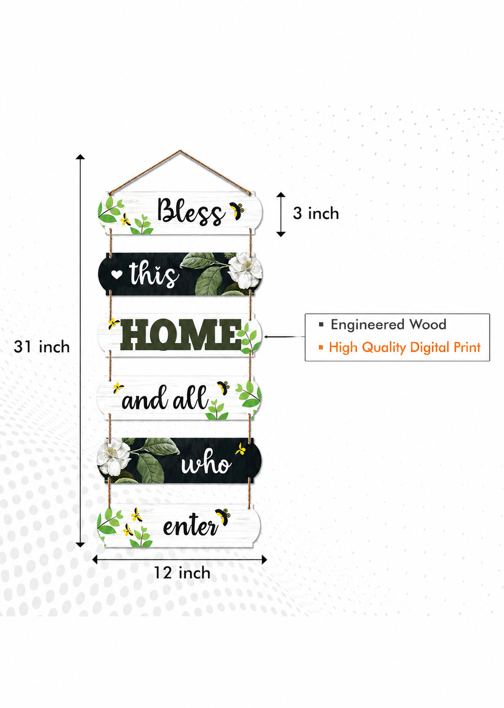 Entrance wall decor size reference