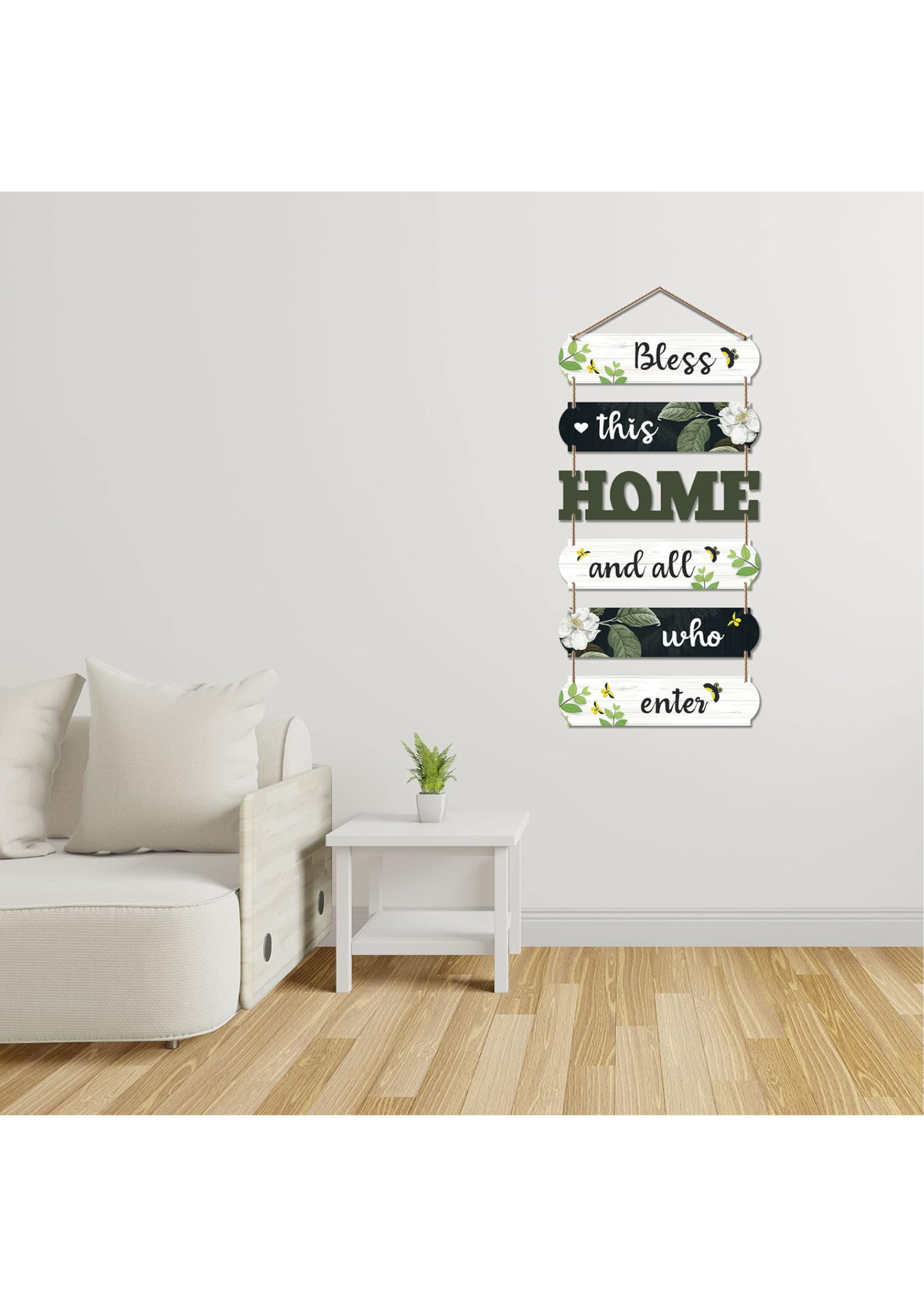 Entrance wall decor displayed in Living Room