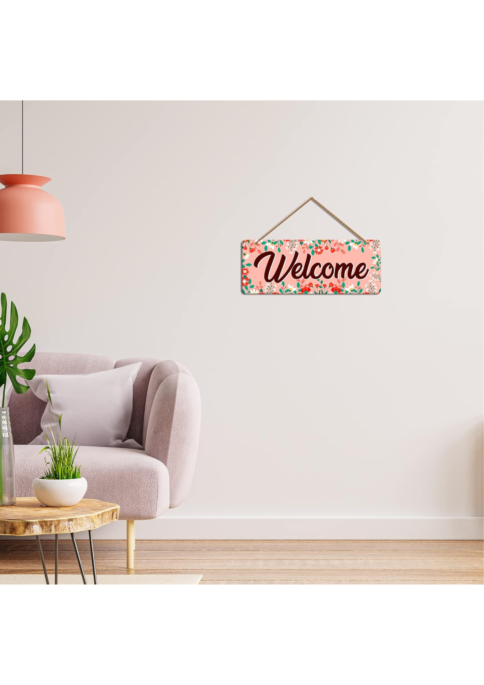 Entrance wall decor angled view