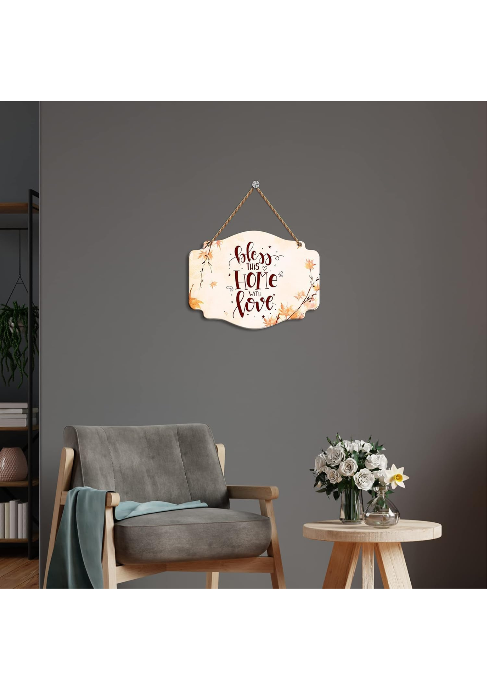 Entrance wall decor angled view