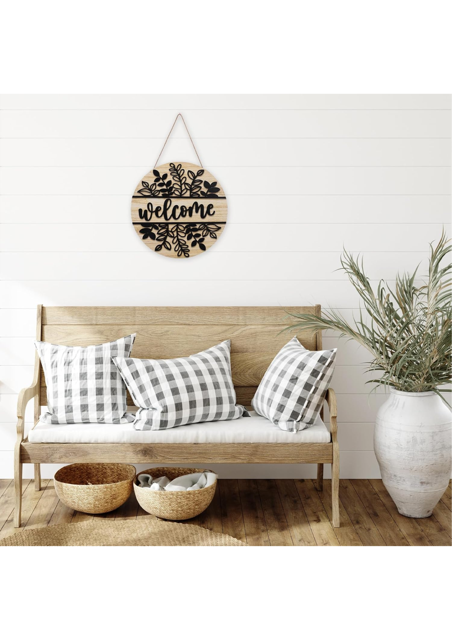 Entrance wall decor angled view