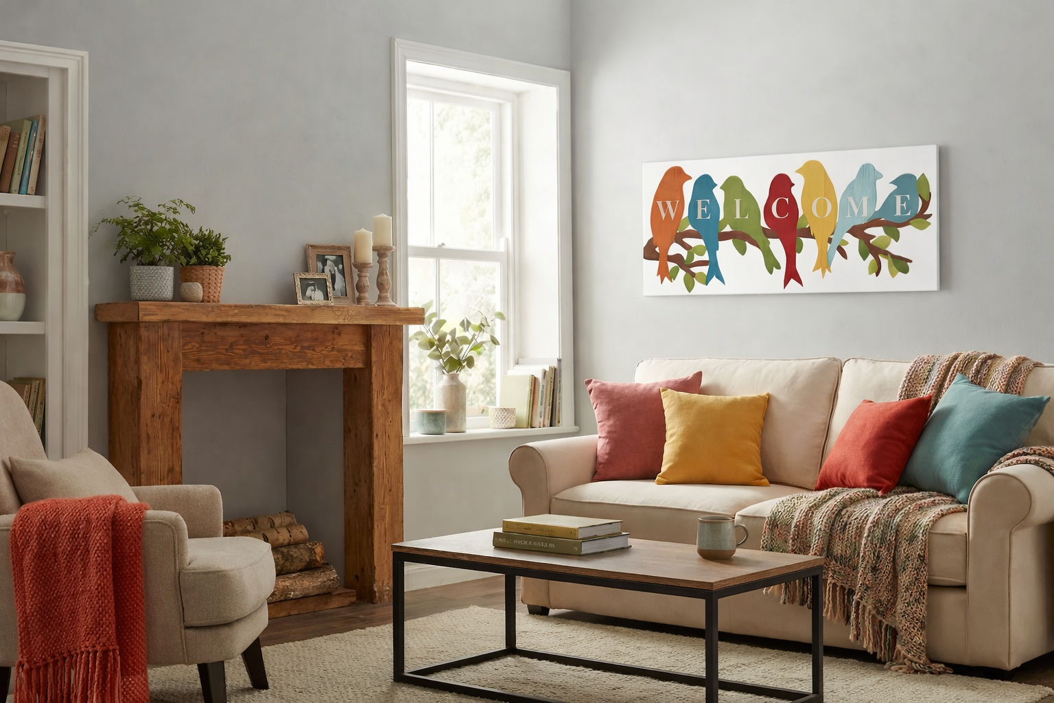 Entrance wall decor displayed in Living Room 