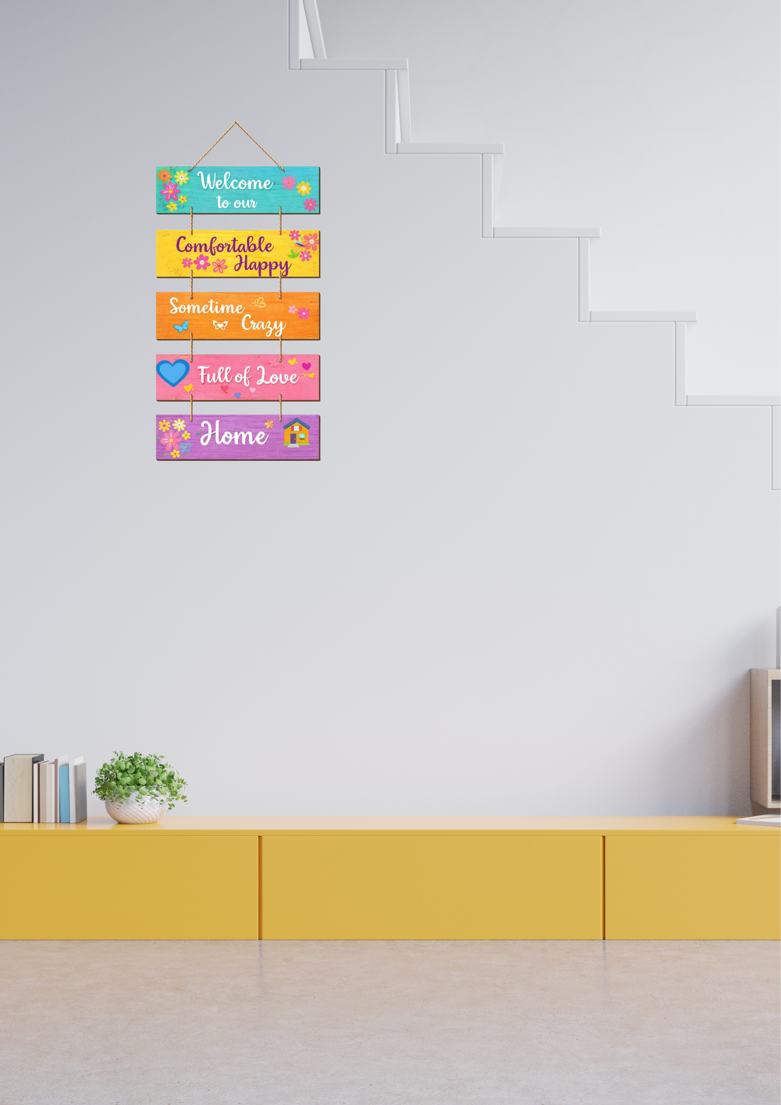 Entrance wall decor angled view