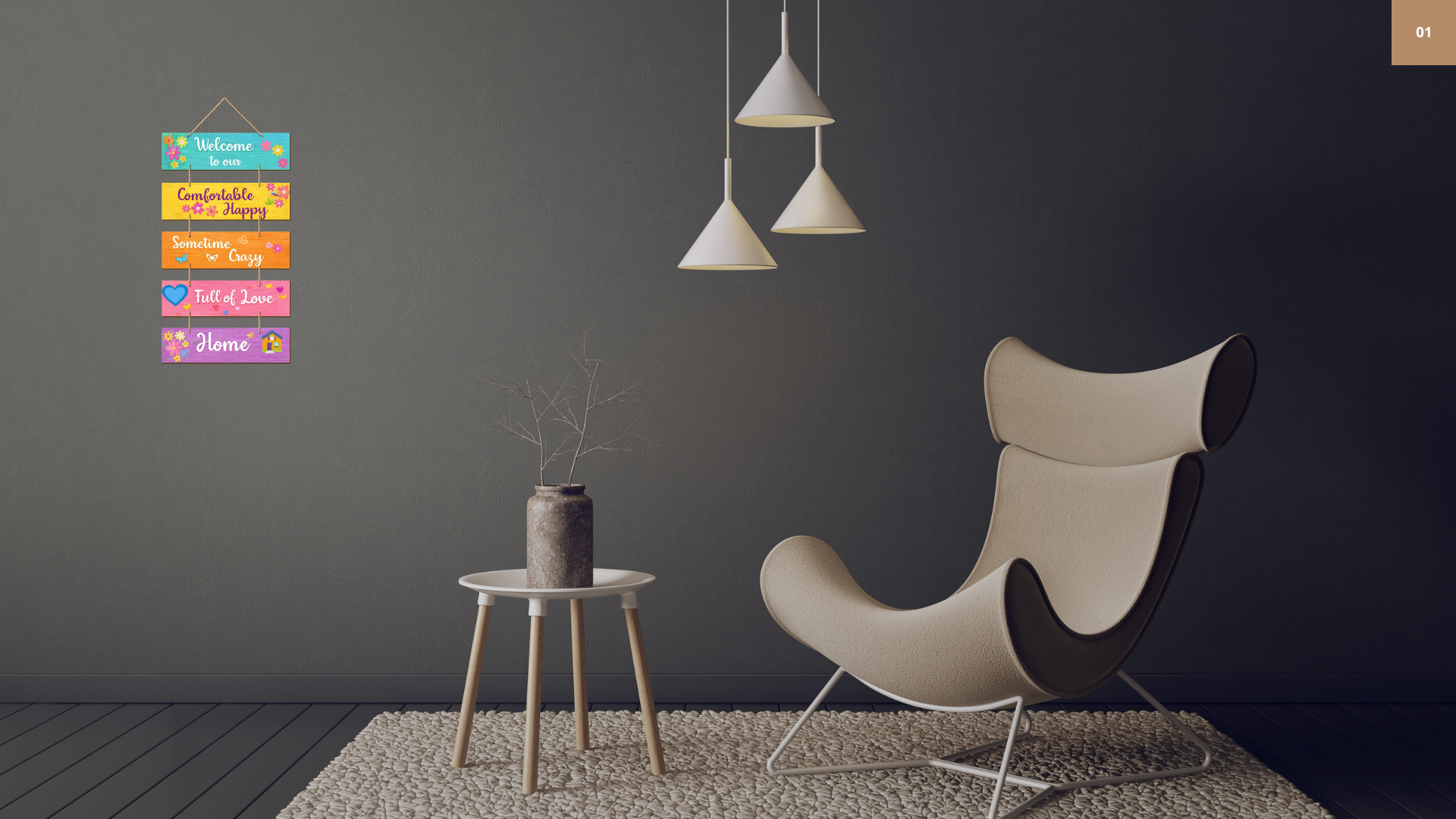 Entrance  wall decor displayed in Living Room