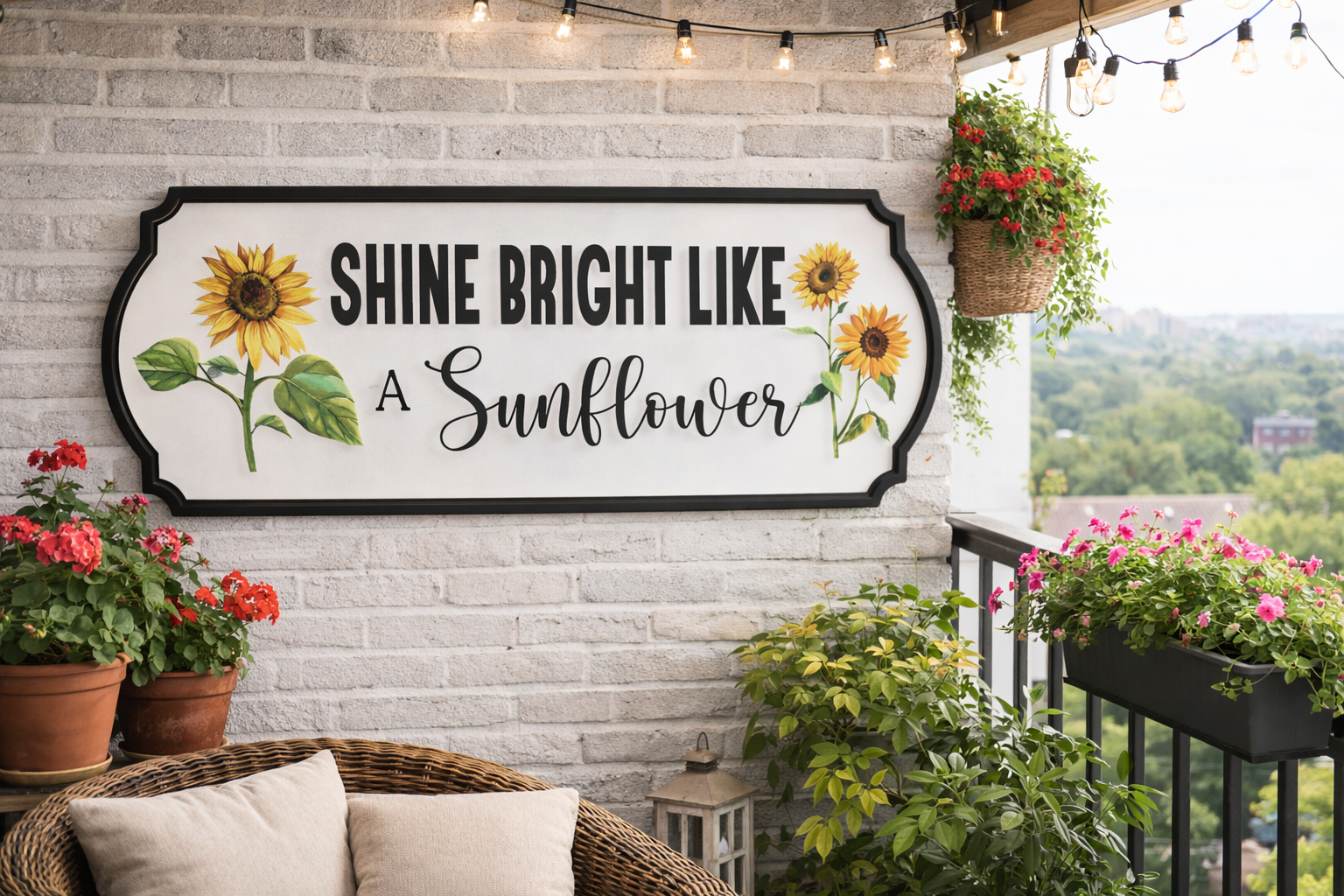 Floral wall decor angled view