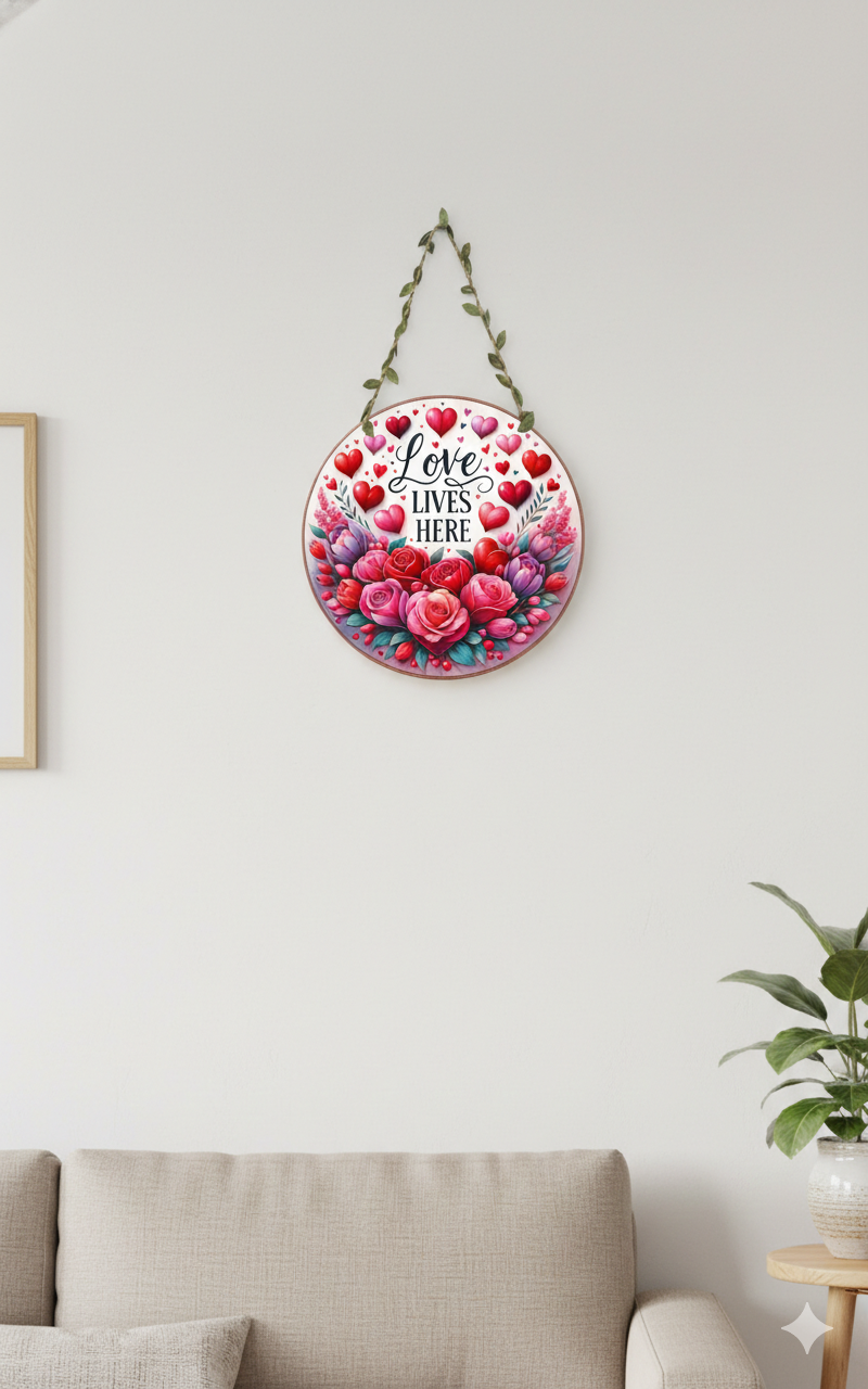 Floral Love wall decor closeup detail