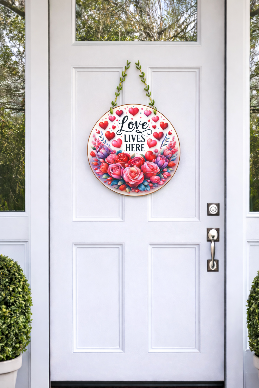 Floral Love wall decor displayed in Home entrance 