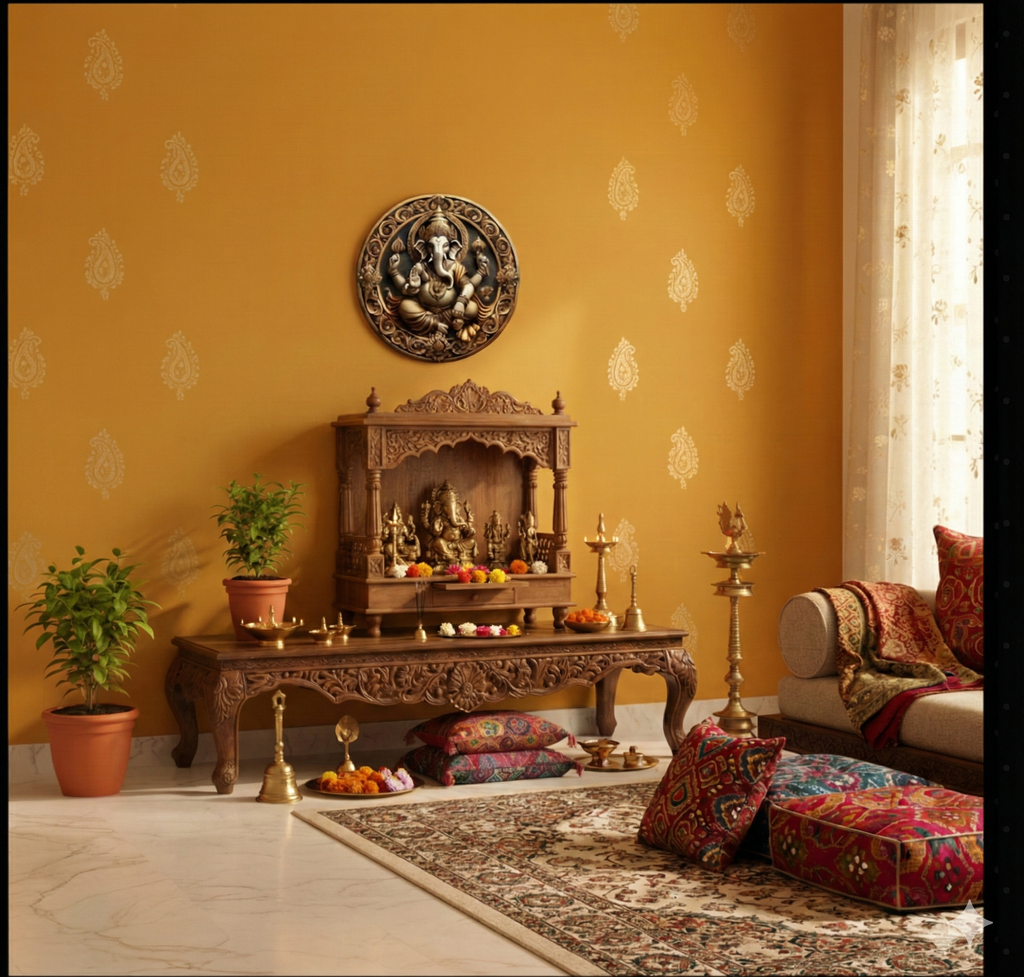 Ganesha wall decor angled view