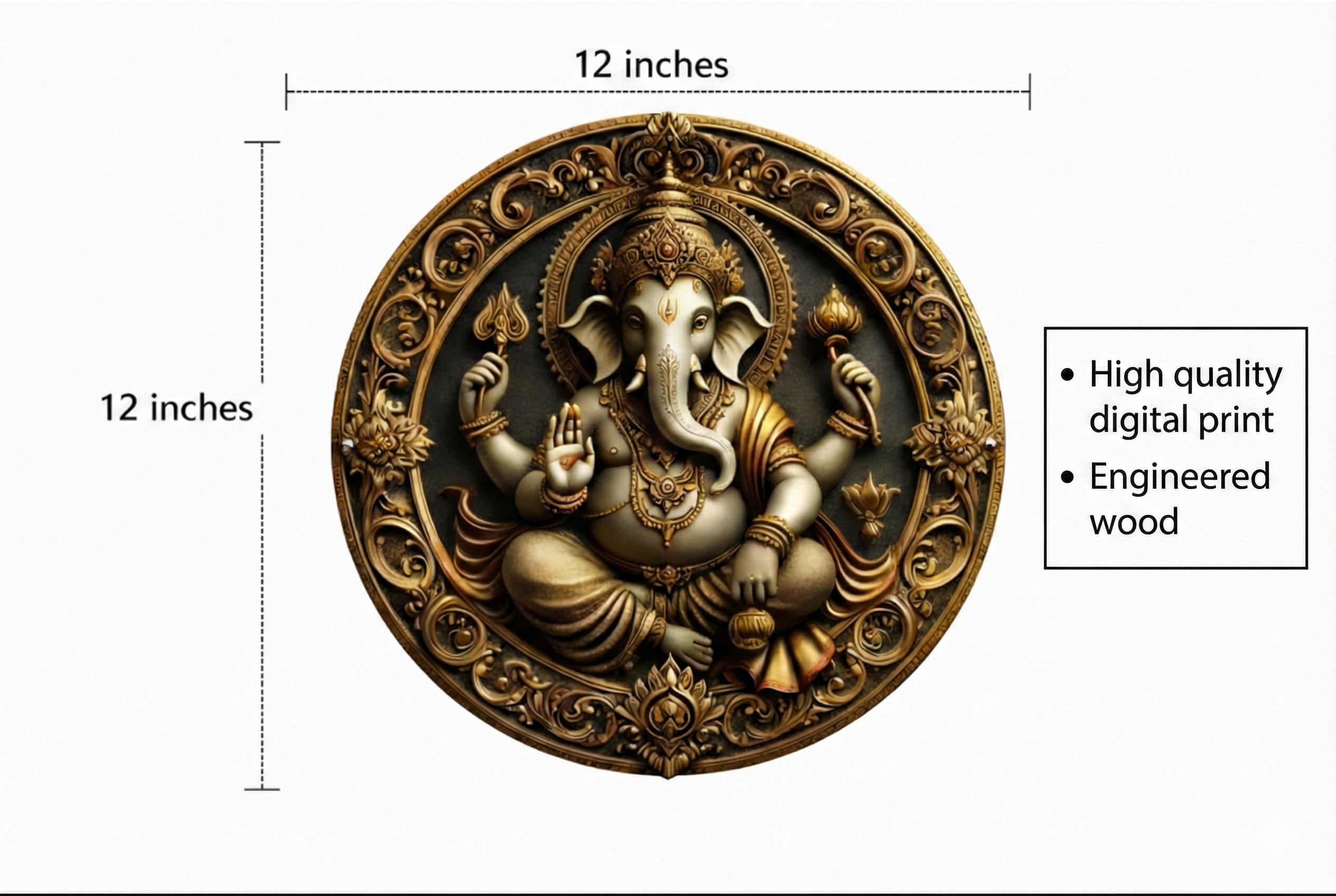 Ganesha wall decor size reference
