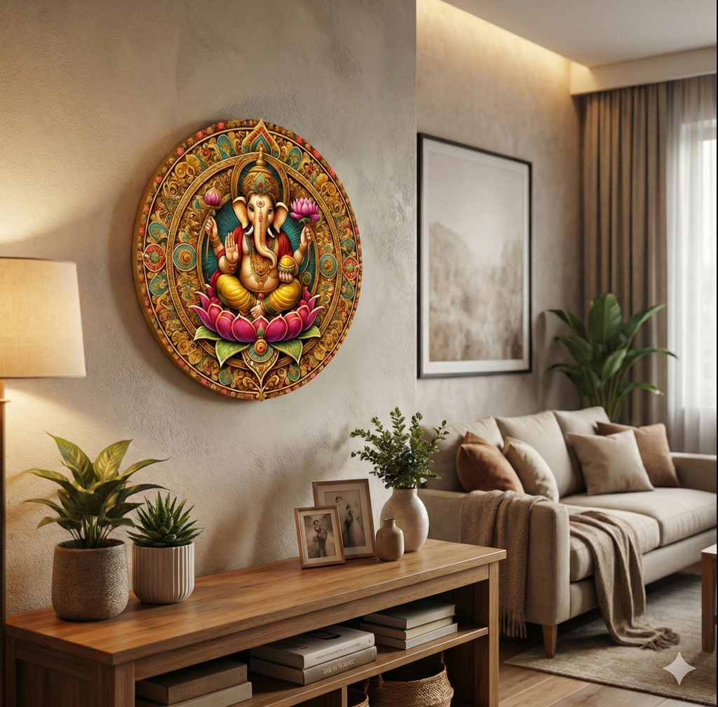 Ganesha wall Decor angled view