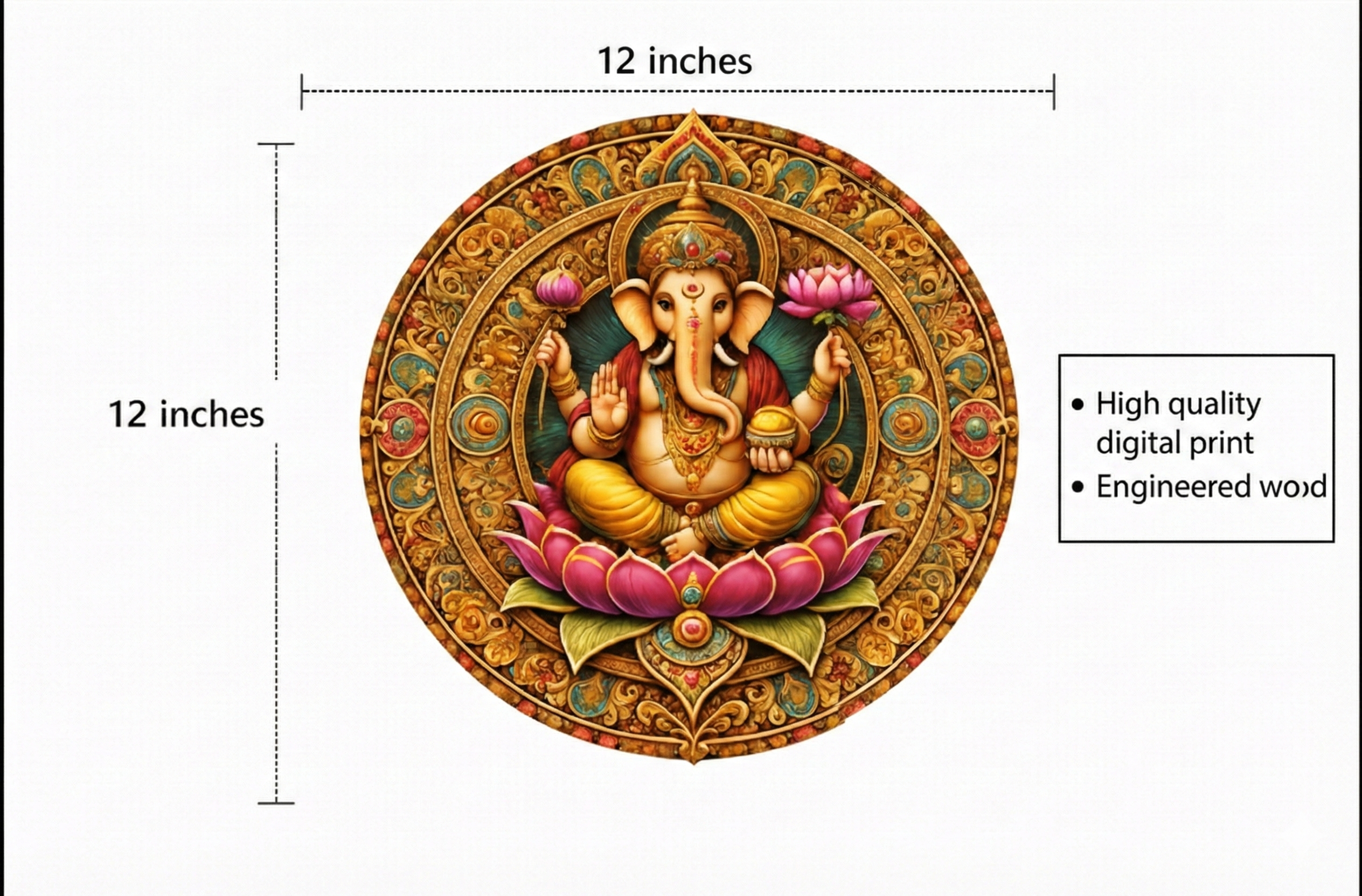 Ganesha wall decor size reference