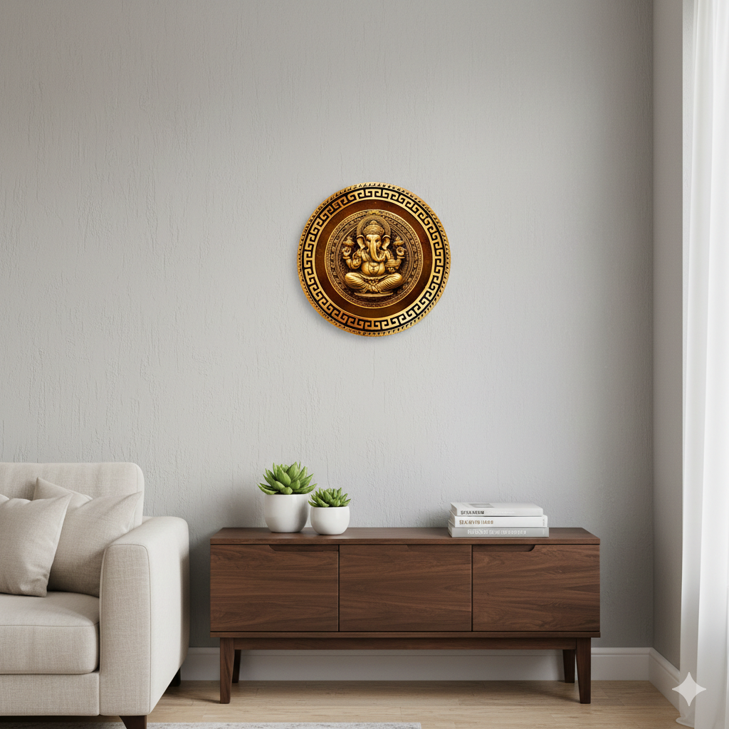 Ganesha wall decor closeup detail