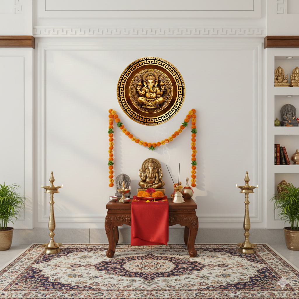 Ganesha wall decor displayed in Pooja Room